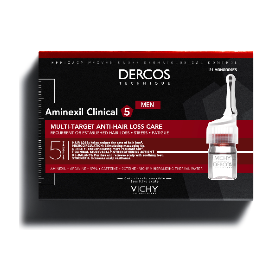 Dercos Aminexil Clinical 5 - Homem 6ml  21 Ampolas, Vichy