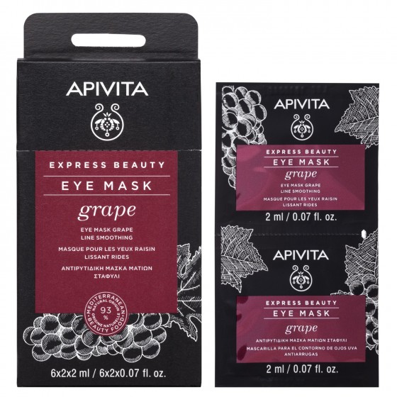 Apivita Express Beauty Máscara De Olhos Antirrugas De Uva 2x2ml