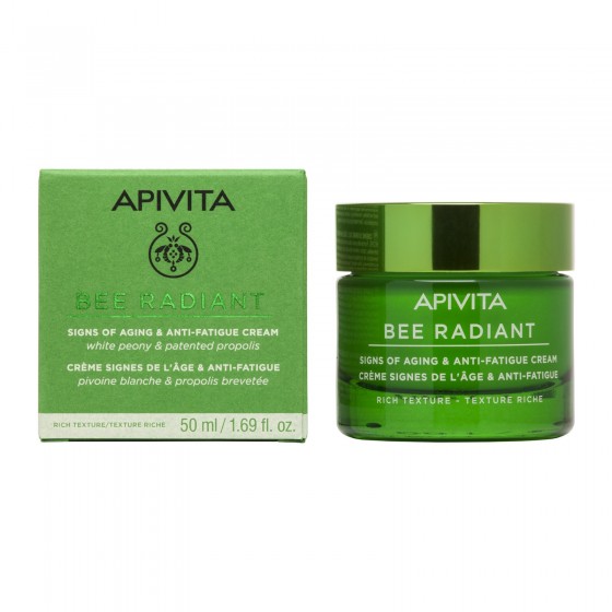 Apivita Bee Radiant Cream Aging & Anti-fatigue Signs Rich Texture 50ml