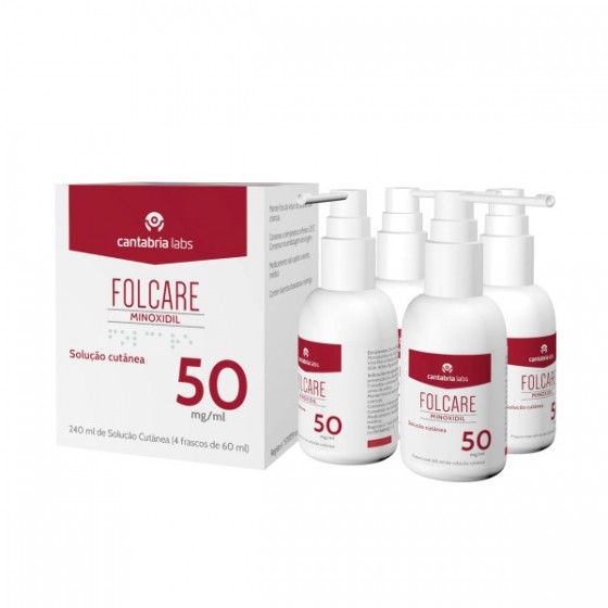 Folcare Minoxidil 50mg/ml - Solução Cutânea 4x60ml